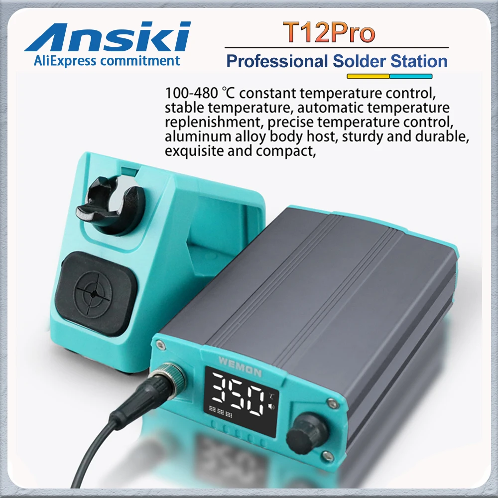 

ANSIKI T12Pro Solder Station 75W Digital display Constant temperature With T12-BLS Tips For PCB Precision welding repair Tools