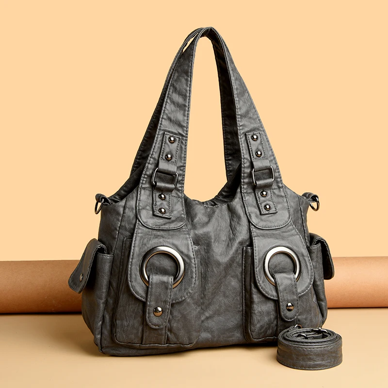 High Quality Women's Soft Leather Shoulder Bags Multi-Layer Pockets Classic Crossbody Bag Luxury Designer Handbags and Purses