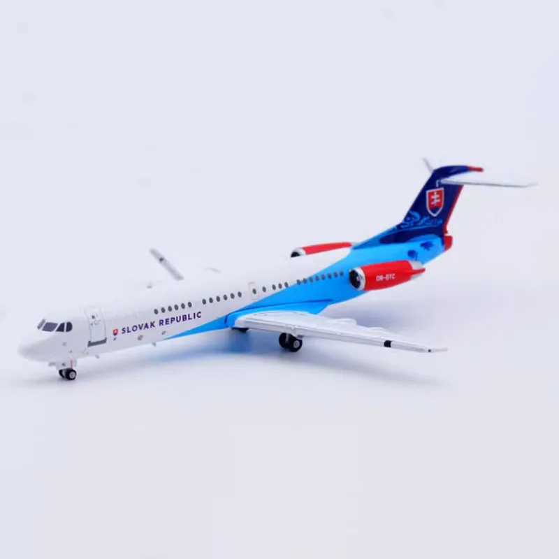 JC Wings Diecast 1:400 Scale Slovak Republic Fokker 100 OM-BYC Aircraft Simulation Alloy Finished Souvenir Collection Toy Gift