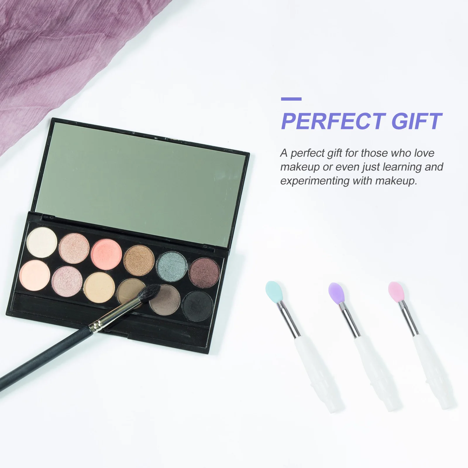 

6Pcs Silicone Lip Brush Portable Lipstick Applicator for Precise Makeup Application Eyeshadow Blending Tool with Lid Travel