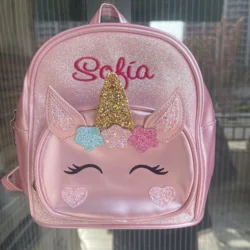 Özel ad Unicorn kızların açık Snackbags kişiselleştirilmiş çocuk anaokulu karikatür Schoolbag benzersiz hediye sırt çantaları