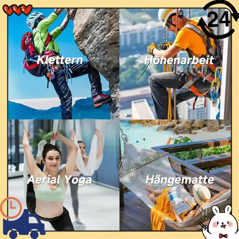 

2 шт. крючки-карабины 25 кН, О-образные крючки-карабины, сверхмощный безопасный карабин, карабин для йоги, гамака, кемпинга