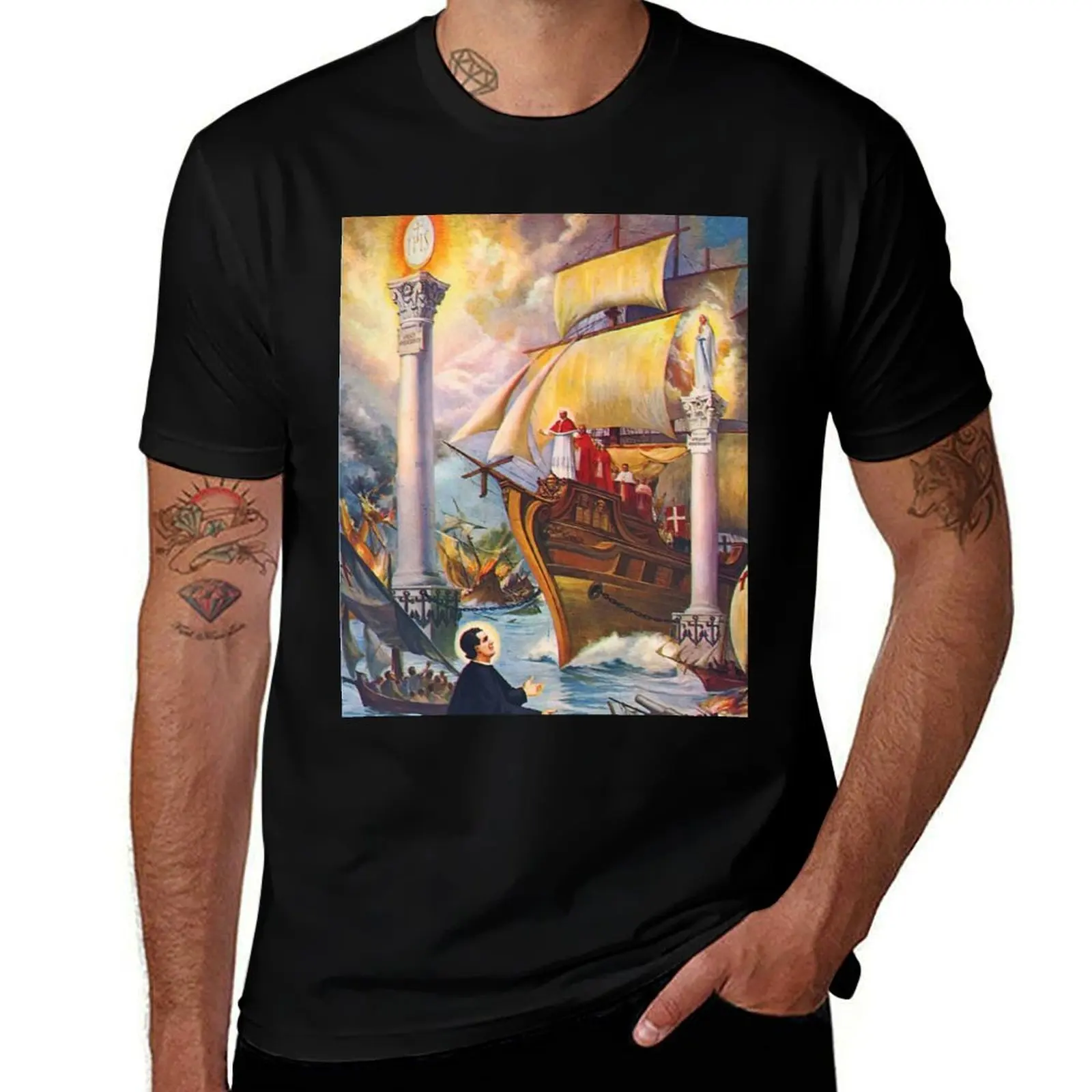 Camiseta Vision of Sant John Bosco, camiseta esportiva respirável para homens
