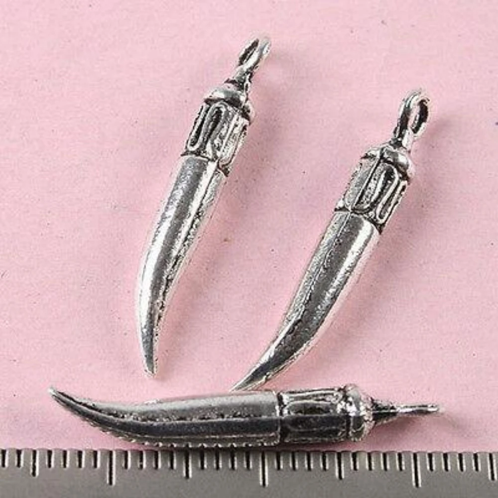 30PCS 25.9x3.7mm Alloy Charm Capsicum Charms Finding H0503