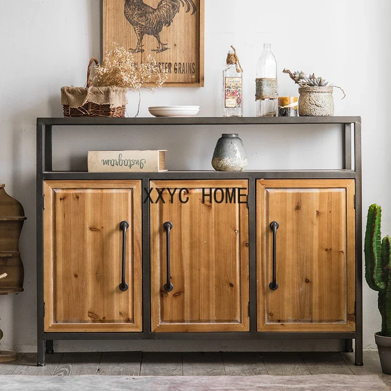 

Locker Dining Table Curio Cabinet Industrial Style Chest of Drawers Retro Entrance Cabinet