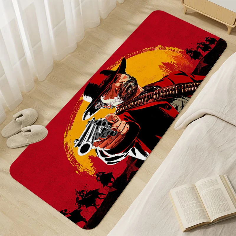 Bedroom Rug Red B-Dead B-Redemption 2 Hallway Foot Mat Non-slip Kitchen Balcony Room Floor Carpet Custom Doormat Entrance Door