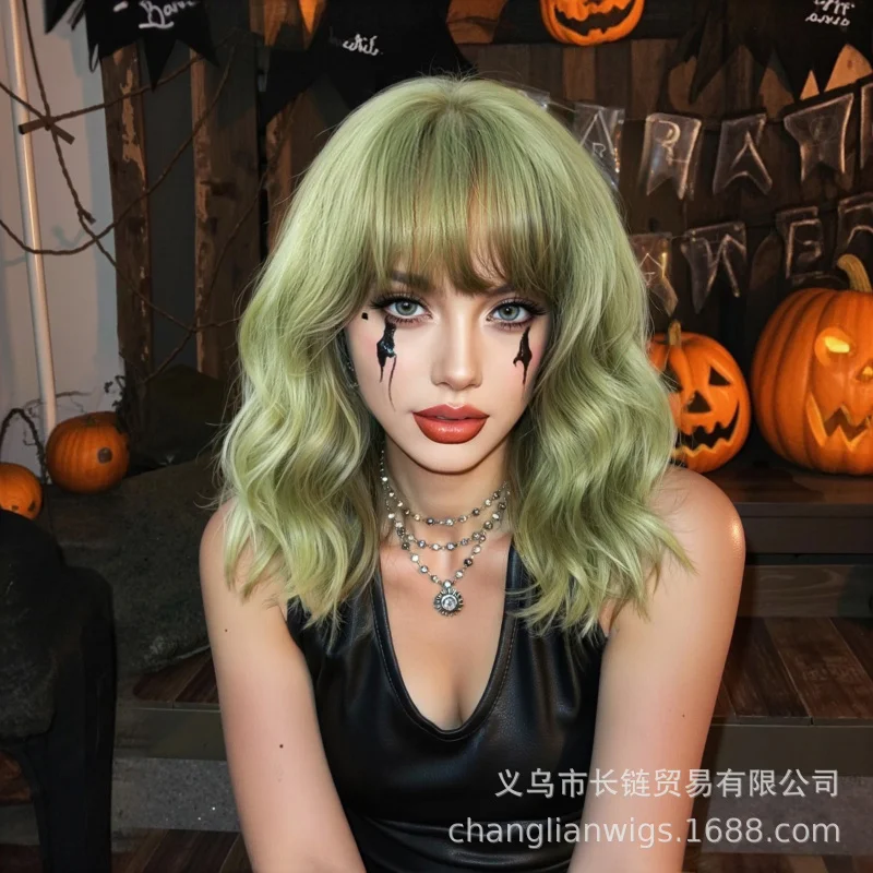 

Halloween wig, red bob short curly hair, high-temperature fiber, fashionable natural style, fluffy and comfortable