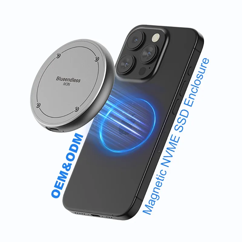 

M.2 2230 2242 SSD Magnetic Enclosure Case SSD Enclosure with Magnetic Suction NVME M2 SSD Enclosure 10Gbps for iPhone 16 15 Pro