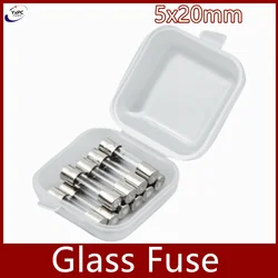 10pcs 5x20mm Glass Fuse with Box 5x20 0.1A 0.2A 0.5A 1A 2A 3A 4A 5A 8A 10A 15A 20A 25A 30A 250V 5*20mm Household Fuses Tube