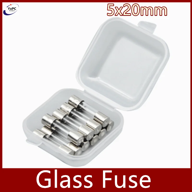 10pcs 5x20mm Glass Fuse with Box 5x20 0.1A 0.2A 0.5A 1A 2A 3A 4A 5A 8A 10A 15A 20A 25A 30A 250V 5*20mm Household Fuses Tube