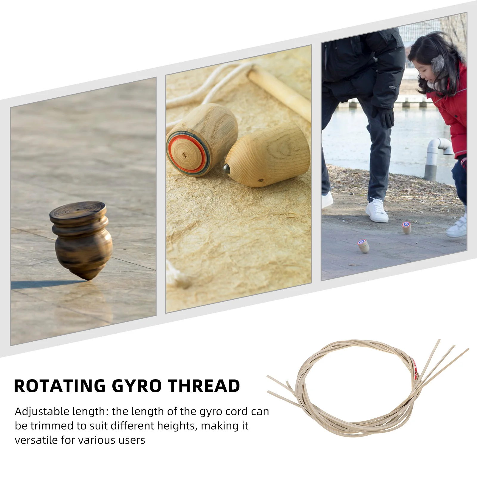 

3pcs Gyro Cord Sturdy Rubber Replacement For Wooden Spinning Top Adjustable Length Easy To Attach
