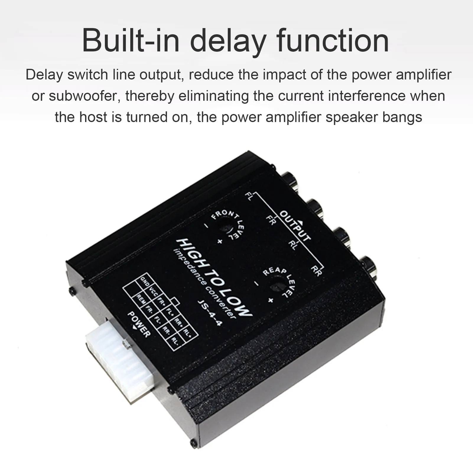 12V 4 Channel Audio Impedance Converter High to Low  Line Car Stereo Radio Speaker Frequency Filter Car Speaker to  Line