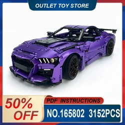 Technical MOC-165802 Purple plating SuperCar Custom Vehicle Model Building Blocks Brick DIY Toys Birthday Christmas Gifts