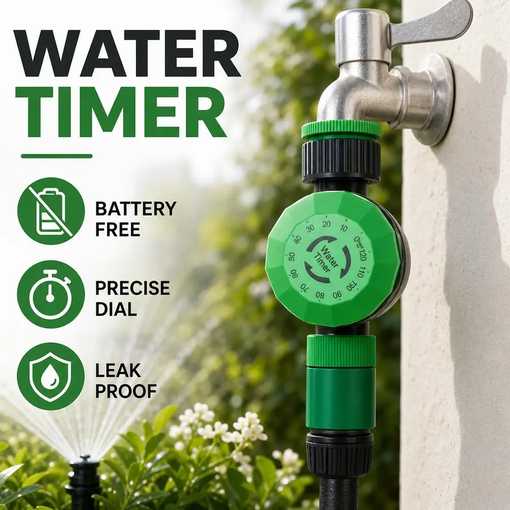 Programmateur d'irrigation mécanique réglable 2 heures pour robinet extérieur et tuyau d'arrosage
