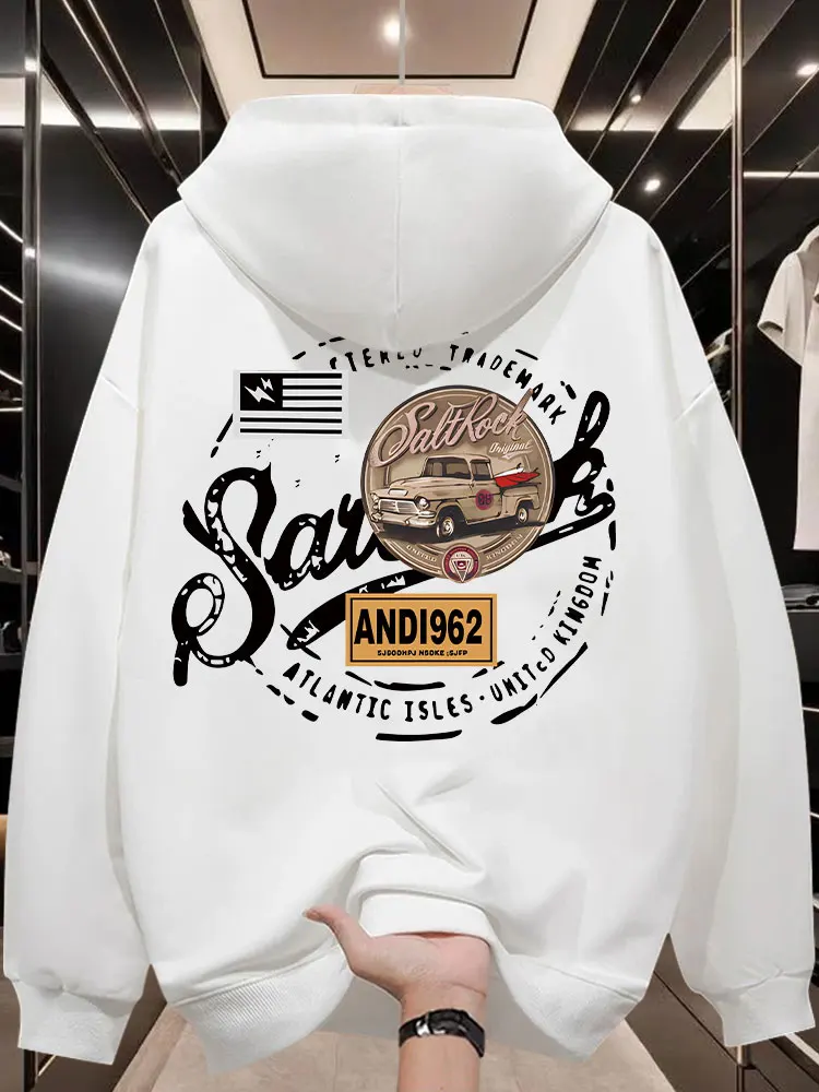 

Мужская новинка 2025 года, осенняя тонкая свободная повседневная мужская верхняя одежда в американском стиле ретро - брендовая толстовка с капюшоном в стиле хип-хоп