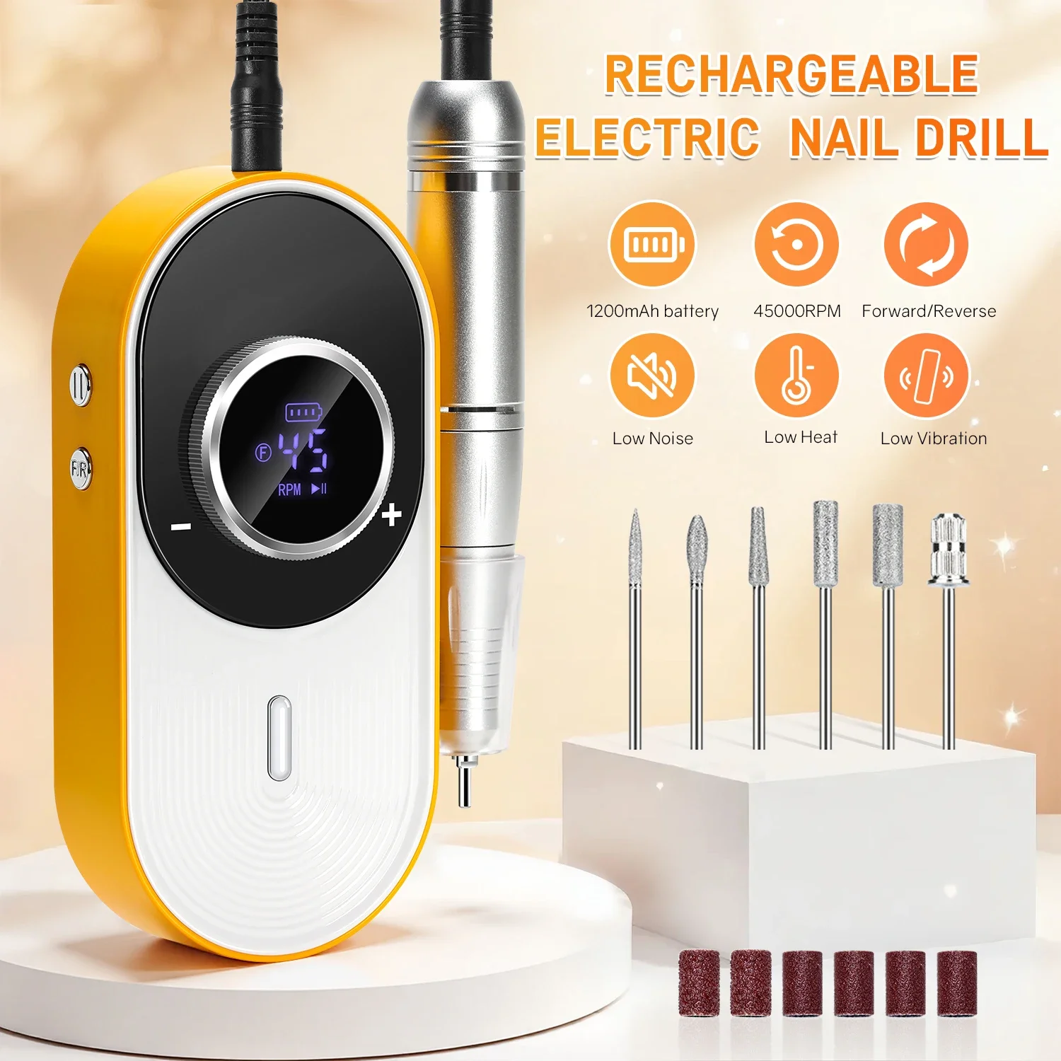 DianaBeauty 45000RPM الكهربائية مسمار الحفر آلة المهنية جيل للأظافر الملمع المحمولة ملف الأظافر لمزيل الأظافر هلام