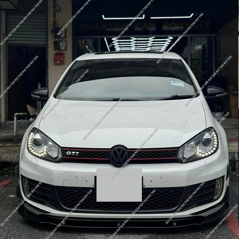 Dla Volkswagen Golf Mk6 GTI GTD 2009-2013 RevoZport Style Przedni zderzak Boczne płetwy Canard Flare Mods Spoiler Bodykit Tuing