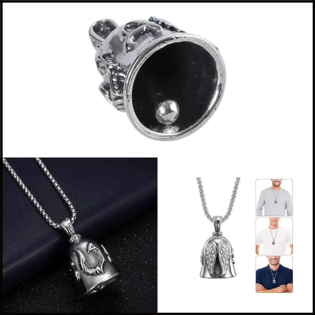 Motorcycle Safety Bells Stainless Steel, Keychain Fit for Luck and Riders Protective Positive Energy Charm Good Fortunes