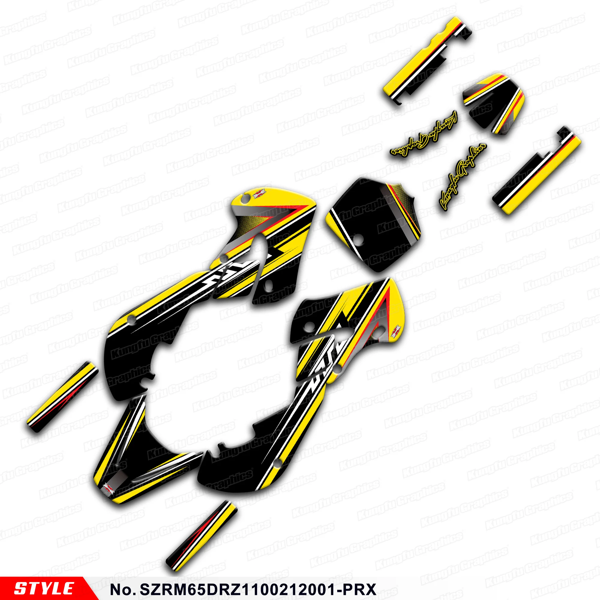 JY RACING Stickers Motorcycle Graphics for Suzuki RM65 & DRZ110 02 03 04 05 06 07 08 09 10 11 12, SZRM65DRZ1100212001-PRX