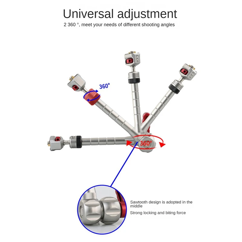 Brazo portátil de aleación de aluminio para teléfono móvil, cámara de movimiento Universal de Metal, accesorios de cámara de primer ángulo