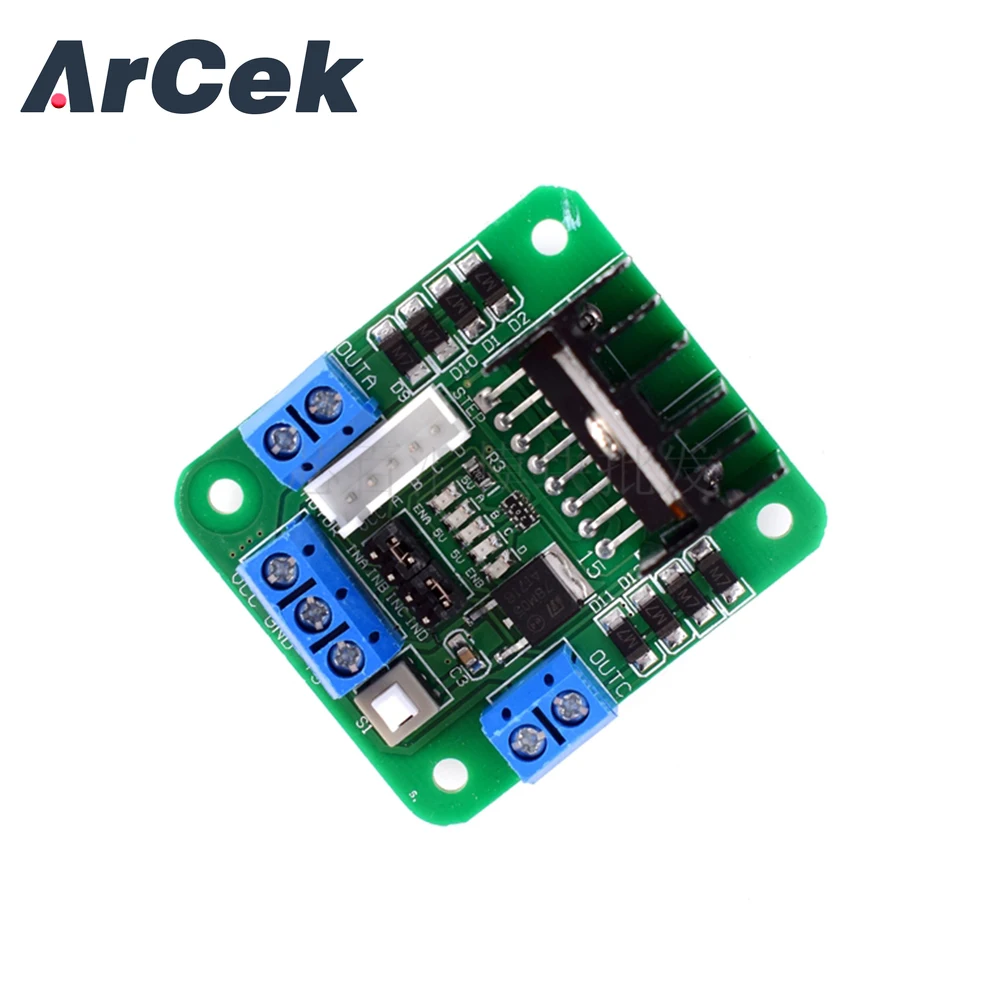 Dual H ponte Stepper Motor Driver Controlador Board Module, L298N, DC