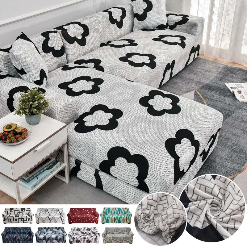 Stretch Sofa Slipcover Couch Cover Spandex Non Slip, with Elastic Bottom for L Shape Sectional Sofa Couches, Great for Kids Pets