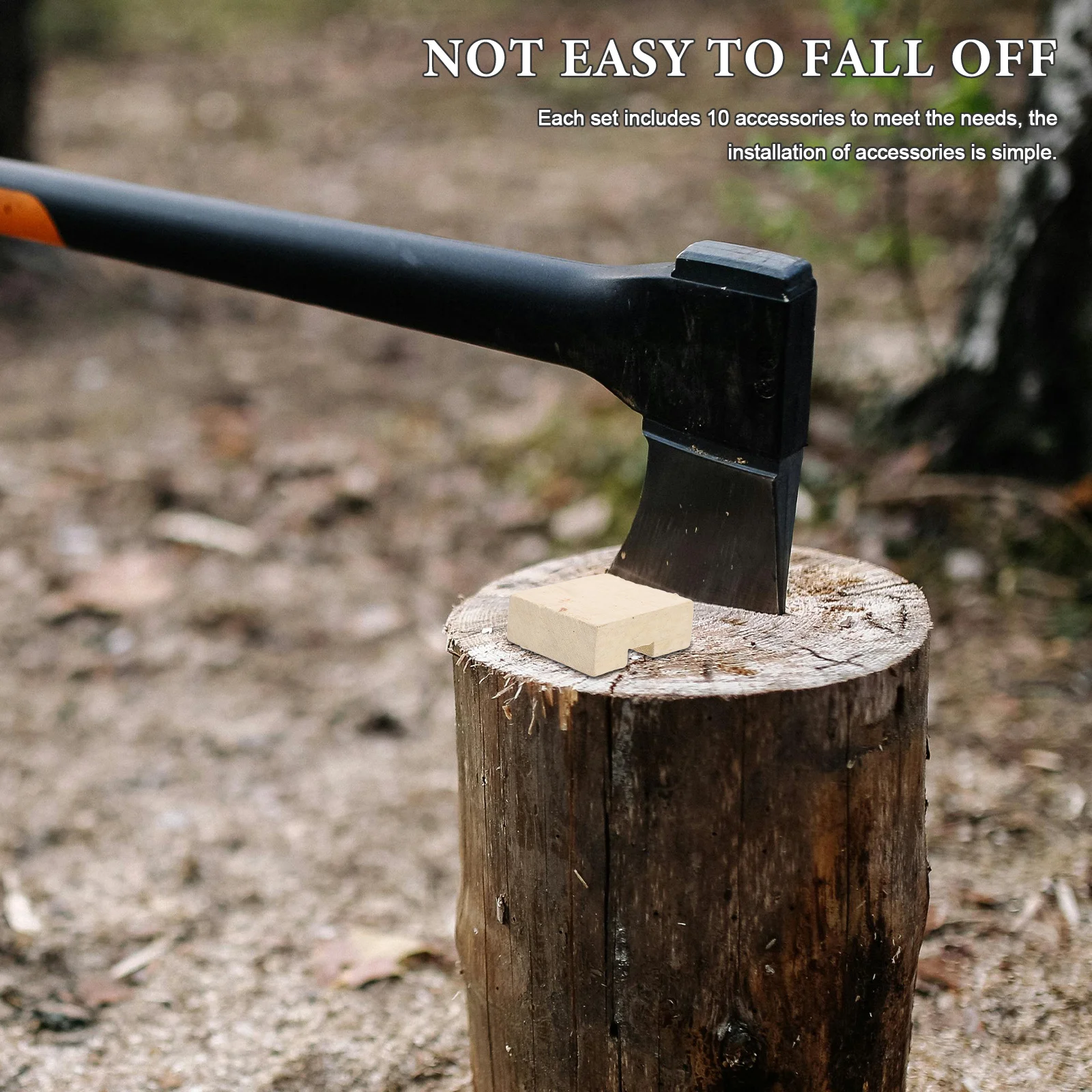 Cuneo con manico in legno durevole da 10 pezzi per zappe a mano, assi, attrezzi da giardino, maniglie di stabilizzazione sicura, facile installazione, impugnatura comoda