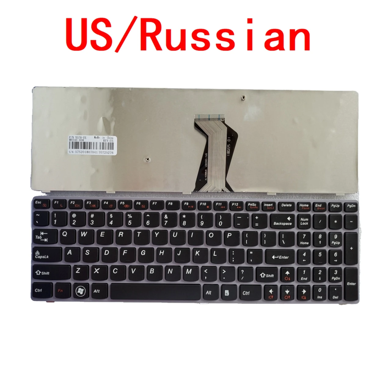 

New US Russian Laptop Keyboard For Lenovo Ideapad Y570 Y570N Y570NT Y570P Y570I Notebook PC Replacement