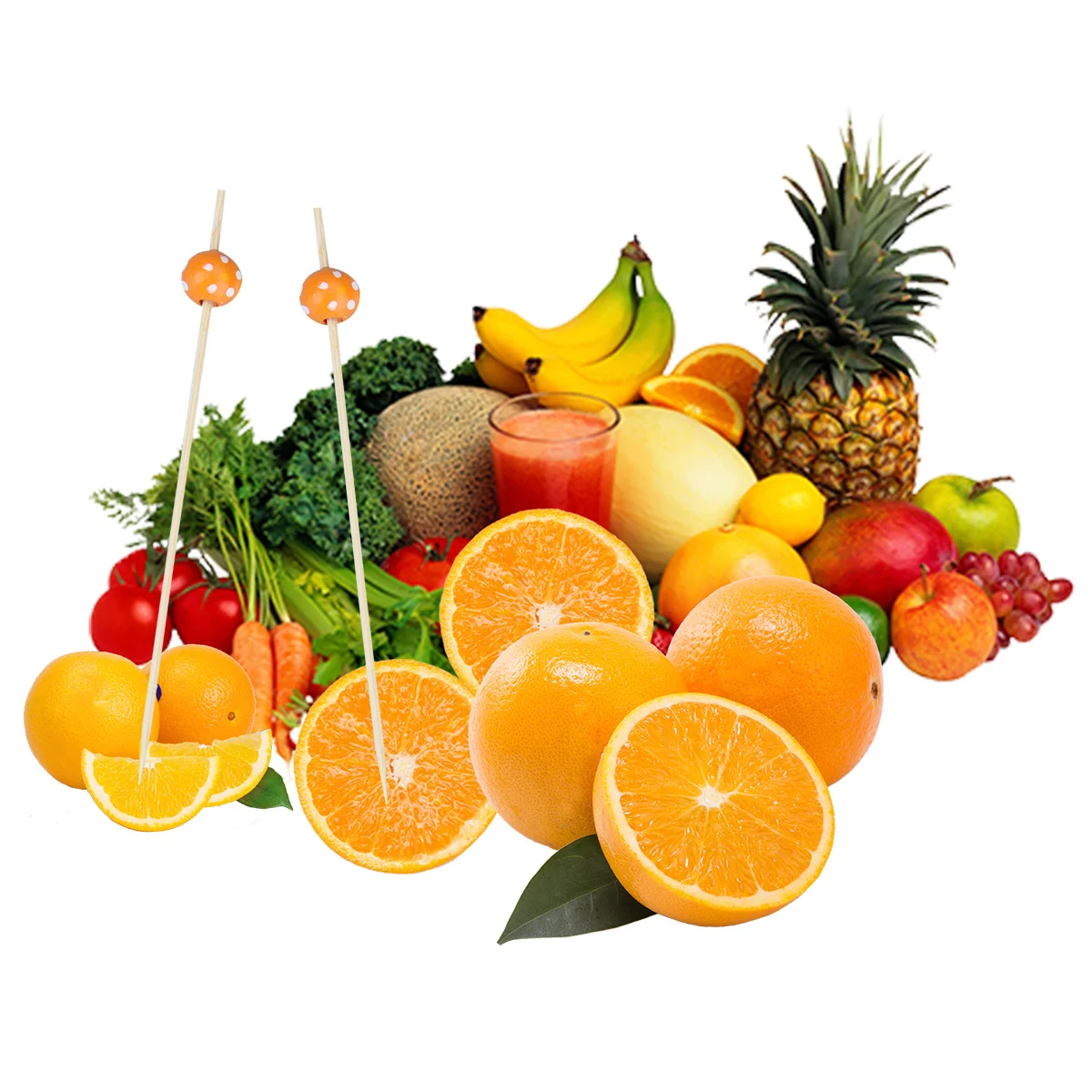 

100pcs Toothpick Colorful Bamboo Handmade Beads Shape Decorative Cocktail Stick For Appetizer Garnish Display Bar Ktv Home Use