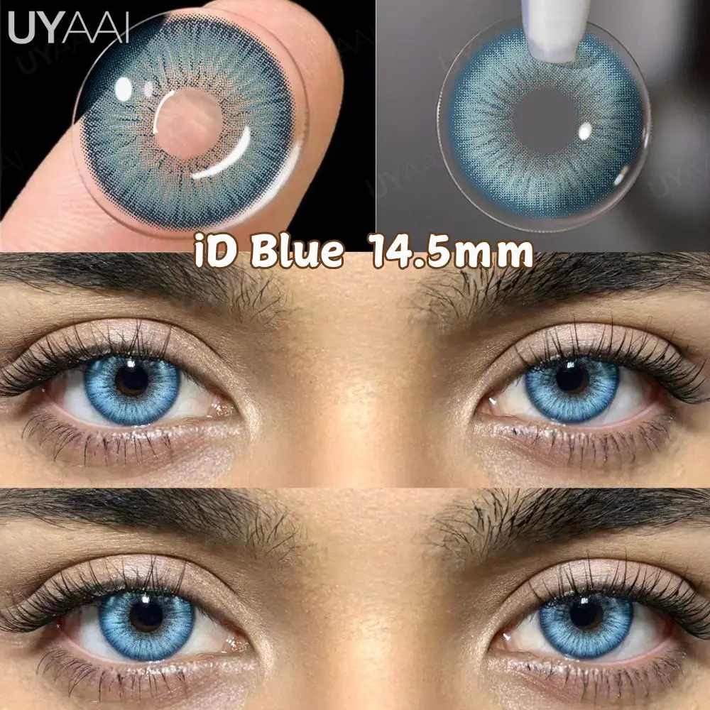 UYAAI 1 Paar blau gefärbte Linsen, schöne grüne Augenfarblinsen, graue Linsen, koreanische Linsen, natürliche braune Linsen, Make-up-grüne Linsen – Detail 10