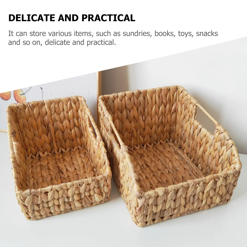 

Handwoven Seagrass Storage Basket Desktop Hanging Woven Home Organizer Tidy Household Storage Bin Box