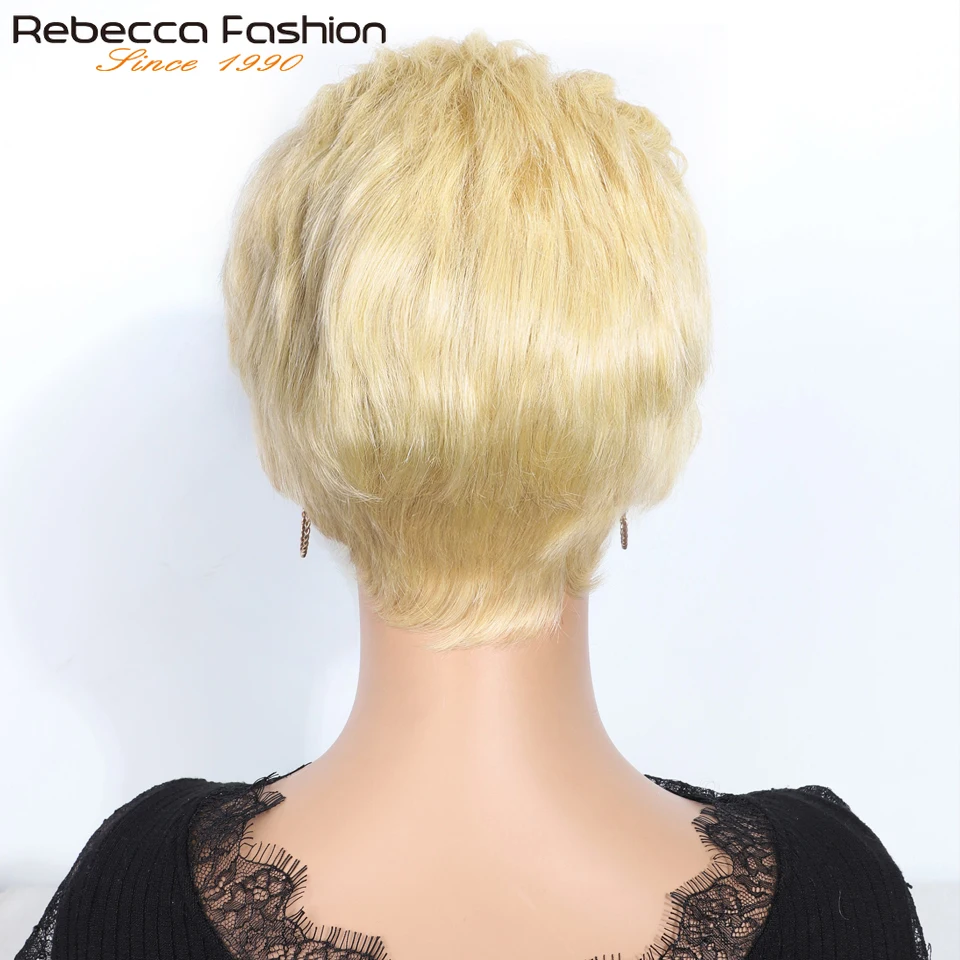 ريبيكا 613 شقراء قصيرة عابث قطع أملس الظهر بوب 13x1 الدانتيل الجبهة 100% باروكة من شعر طبيعي للنساء البرازيلي شعر ريمي الباروكات اليومية
