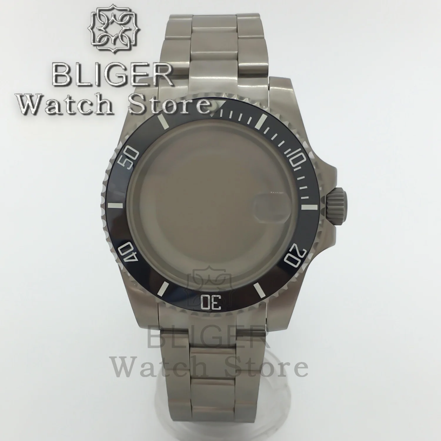 

BLIGER 40mm Titanium Watch Case Watch Strap Sapphire Fits NH34 NH35 NH36 ETA2824 PT5000 Movement For SUB GMT Watches Accessories