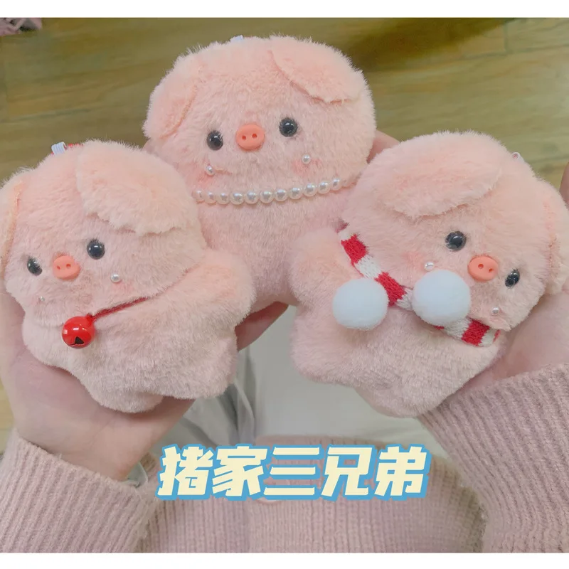 Cute Plush DollScarf Pig Plush Toy Cartoon Apron Pig Pendant Soft Stuffed Doll Keychain Backpack Car Bag Key Ring Decor Kid Gift