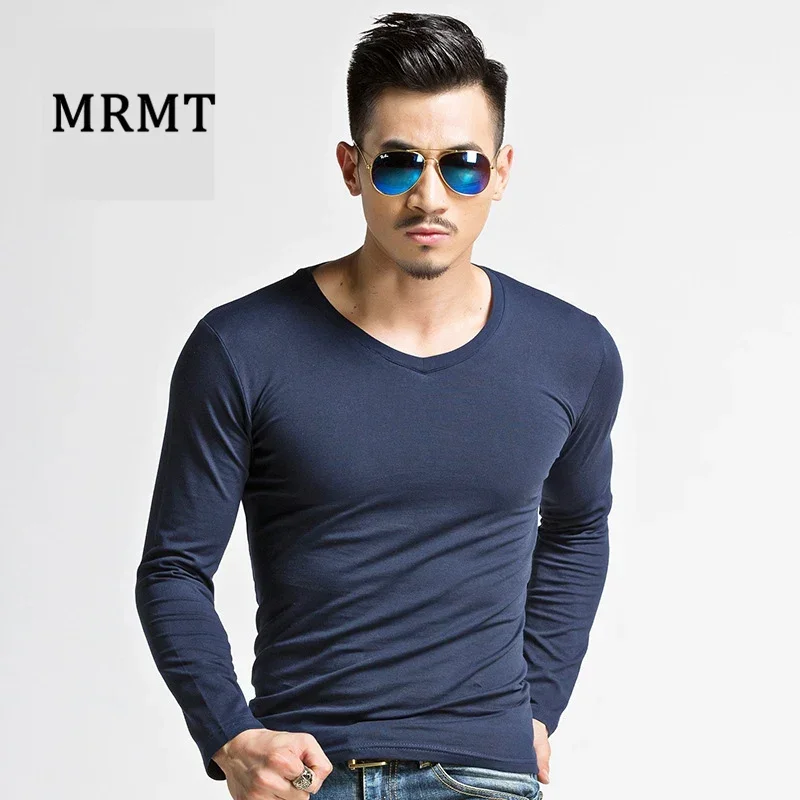 

2025 MRMT Men's Long Sleeve T-shirt Pure Color Mens T-shirt Round Collar Men T shirt Man Tees Shirts For Male