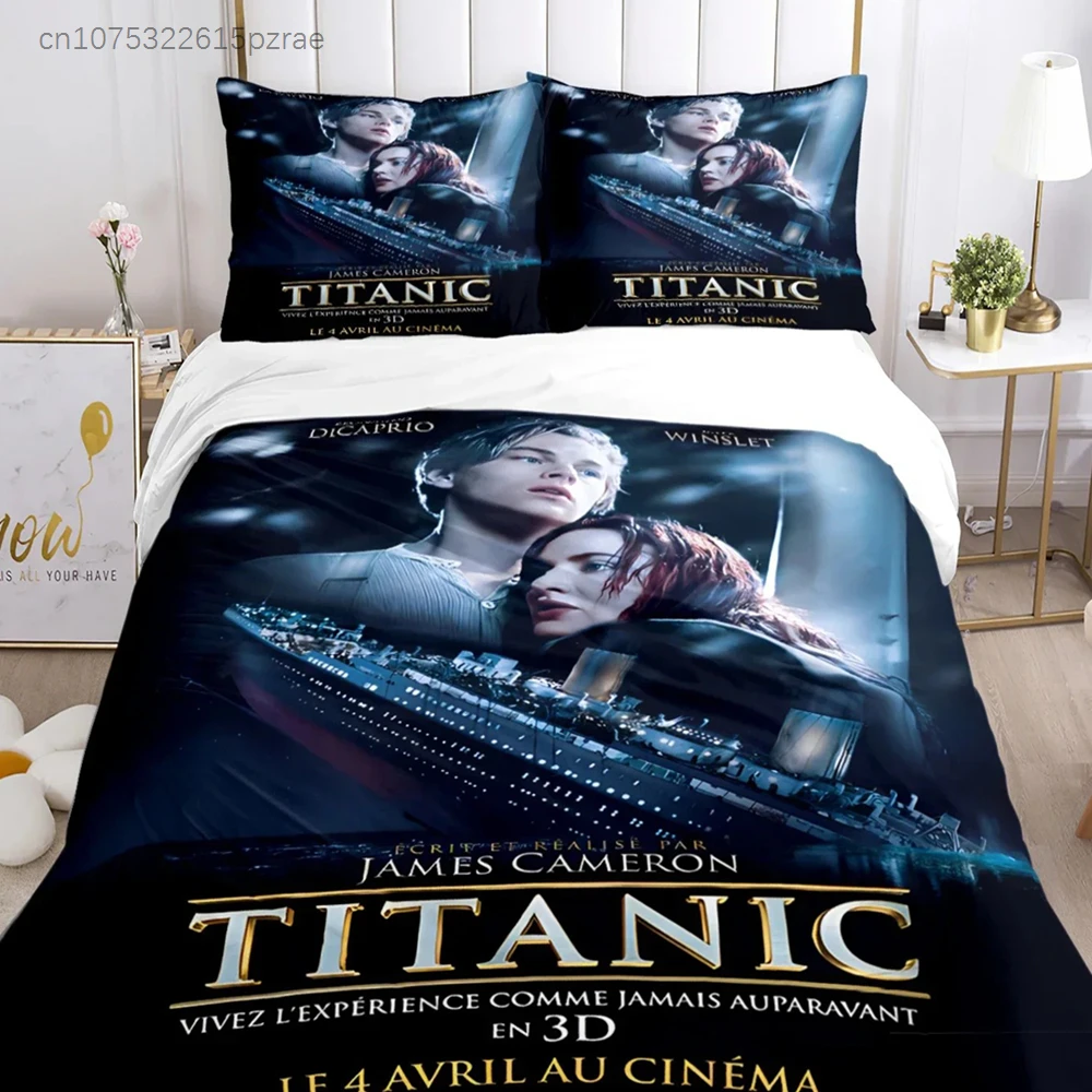 Titanic Romantic Love Duvet Cover Comforter Bedding Set Soft Quilt Cover And Pillowcases For Teens Boy Single Double Queen King 4