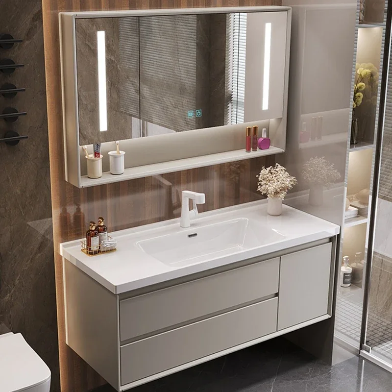 Bathroom Cabinet Washbasin Mirrors Storage Column Closed Toilet Multipurpose Wc Furniture Filing Cabinets Armoire Salon Station image 5