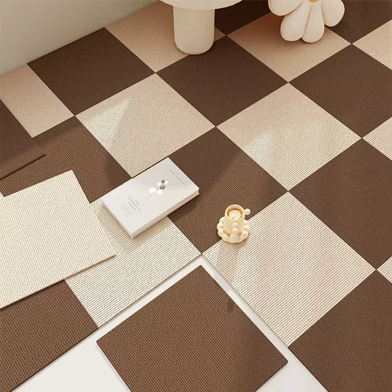 30x30cm Self Adhesive Carpet Mat Easy Peel and Stick Rugs Soundproof Office Floor Decor Carpet Floor Sticker Splicing Square Mat