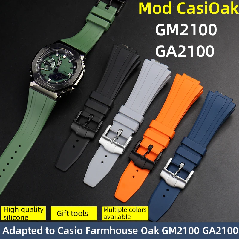 

GM2100 rubber strap GA2110 for Casio ga2100 modified AP Viton strap 16mm GM-2100 GA-2100 2110 rubber strap FKM bracelet for men