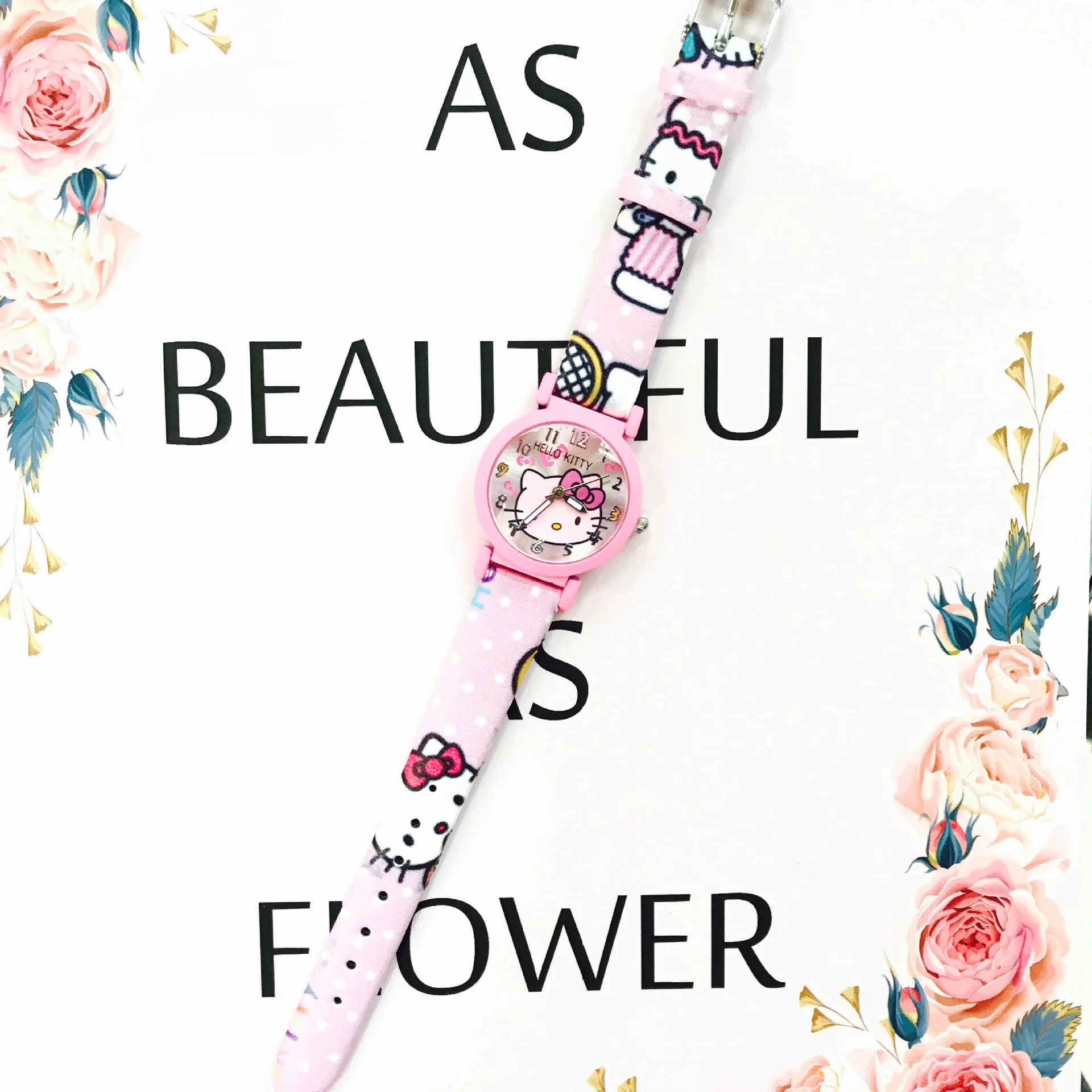 サンリオ漫画かわいいハローキティ腕時計女子学生甘い弓ギフトアニメアクセサリーガールフレンドギフトおもちゃ