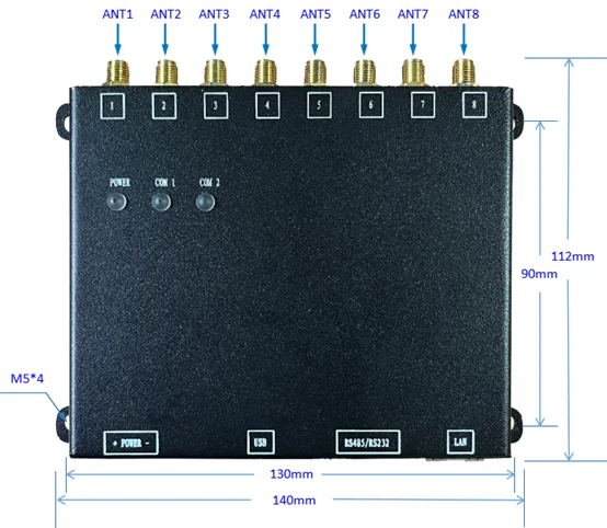 Winnix hyr833e 8 Ports uhf rfid fester Leser 840-960 MHz für die Lager verwaltung