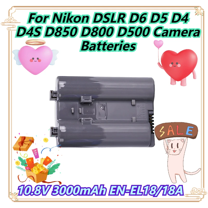 

10.8V 3000mAh EN-EL18/18A For Nikon DSLR D6 D5 D4 D4S D850 D800 D500 Camera Batteries