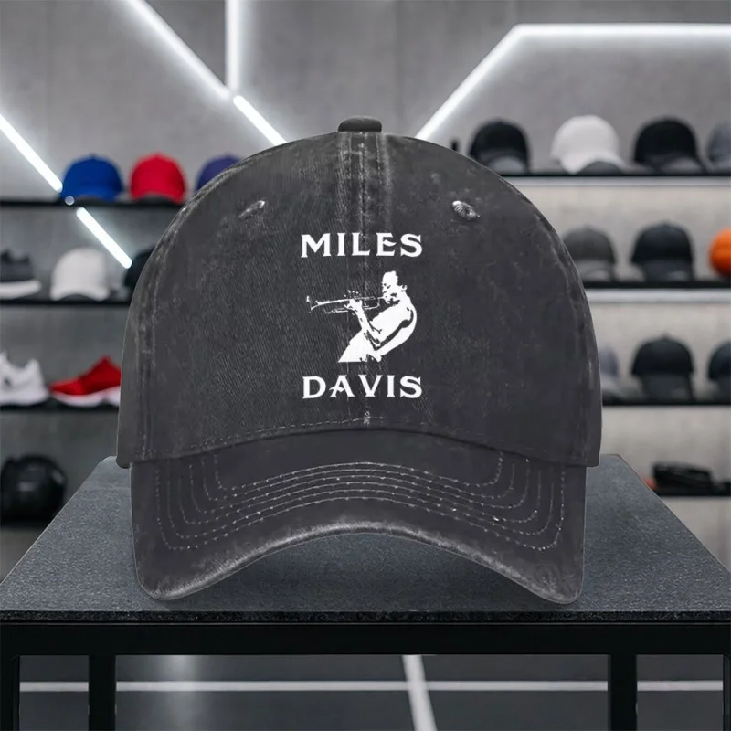 Miles Davis Trumpet Playing Print Baseball Cap Unisex Casual Fashion Hat