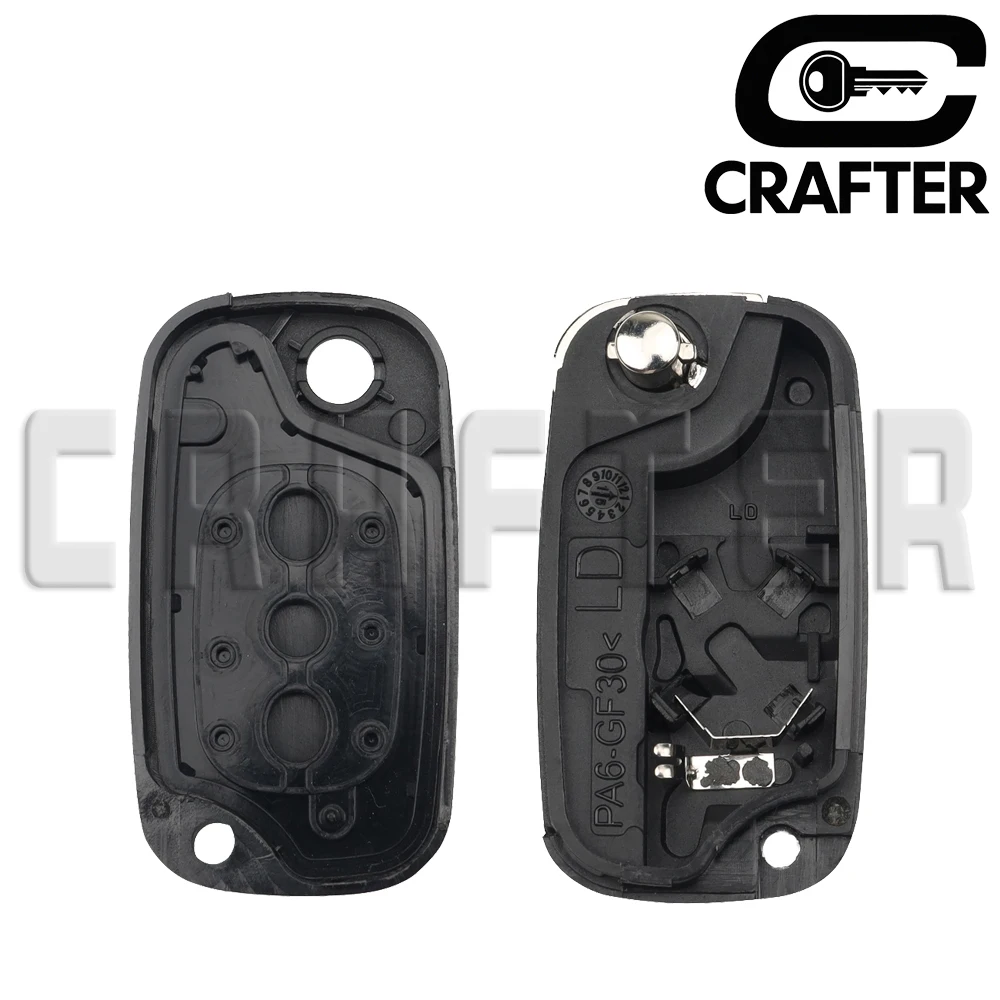 Llave Crafters Renault 46 CHIP PCF7946/47 433MHz hoja VA2 llave remota de coche para Renault Megane Logan Clio Sandero no modificada