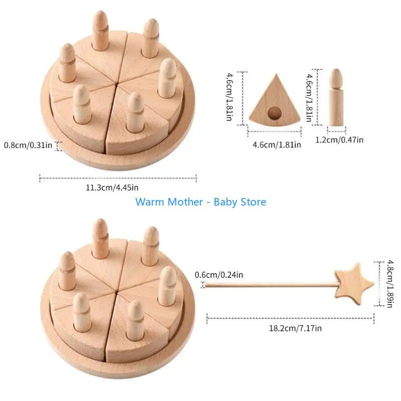 سلامة خشب الزان كعكة لعبة اللون الطبيعي غير مصبوغ للأطفال فتاة يعزز المهارات الحركية الدقيقة الاطفال حفلة عيد ميلاد الدعائم 57QE