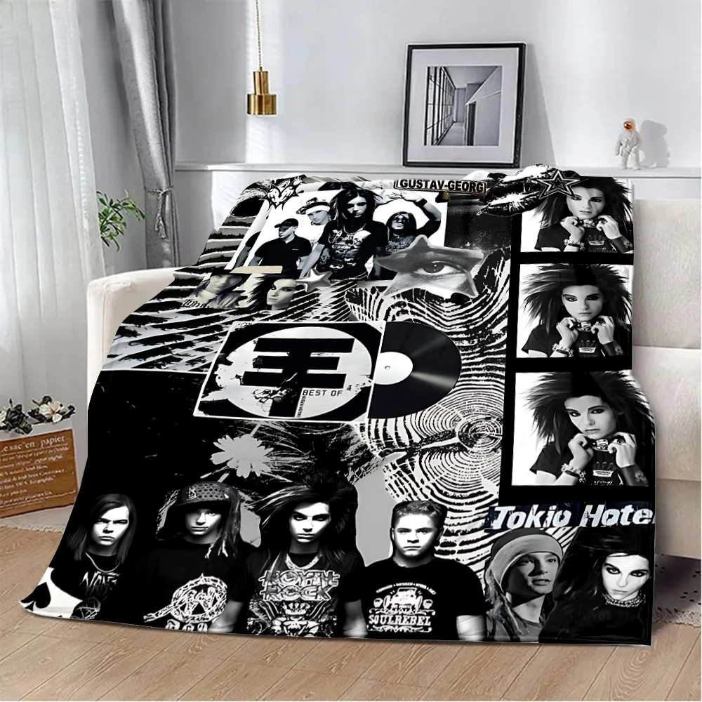 Tokio Hotel Band Bedruckte Decke, Picknickdecken, warme Decke, weiche und bequeme Decke, Zuhause, Reisen, Geburtstagsgeschenk