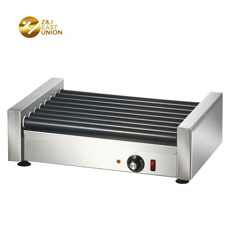 

Коммерческая электрическая черная валиковая плита для хот-догов, гриль для колбасы, подогревающая машина