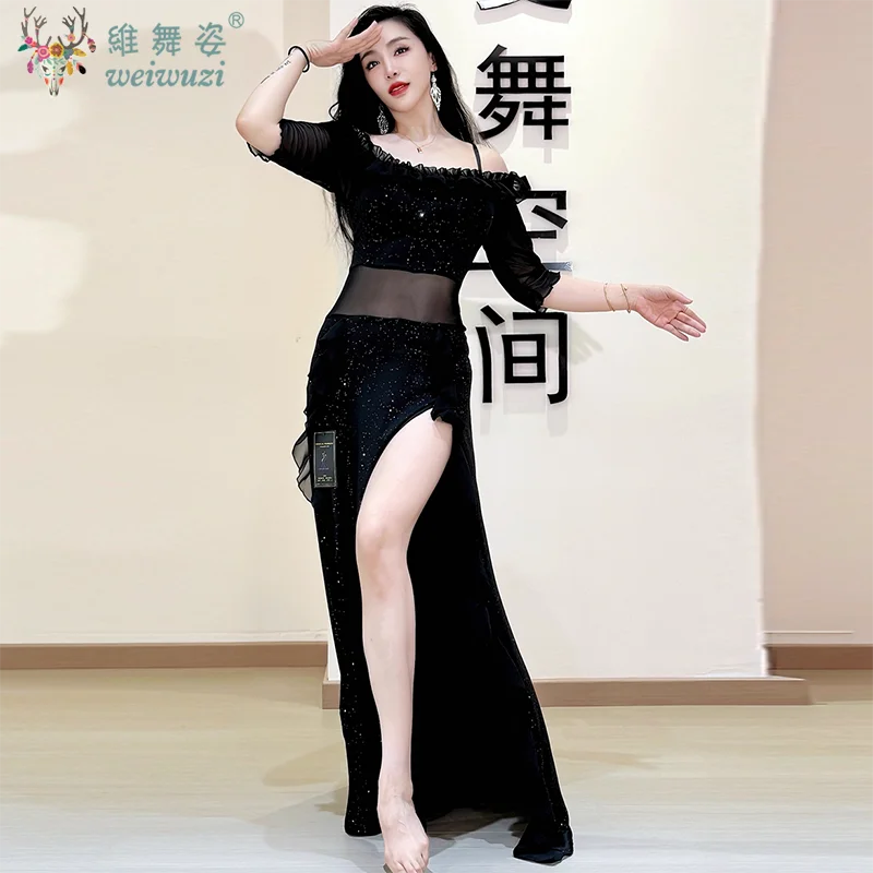 مجموعة ممارسة الرقص الشرقي للنساء، أزياء أداء مزاجية أنيقة للبالغين، ملابس تدريب احترافية للرقص الشرقي