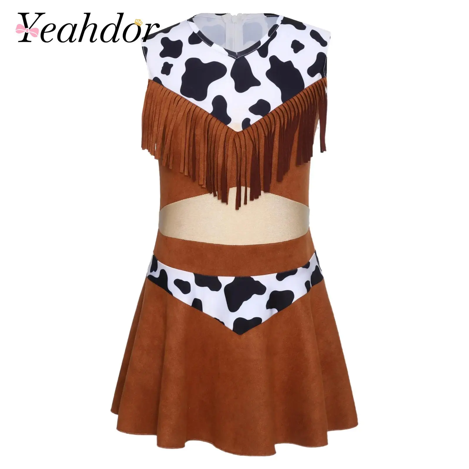 

Children Dress Kids Girl Party Dress Carnival Cowgirl Fancy Dress Up Western Halloween Outfit Stage Performance Cosplay Costume