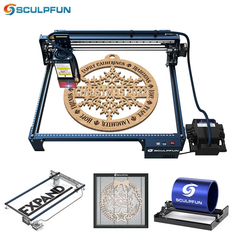 

NEW SCULPFUN S30 PRO MAX 20W Laser Engraver Automatic Air-assist System Engraving Machine with Replaceable Lens 410x400mm Area